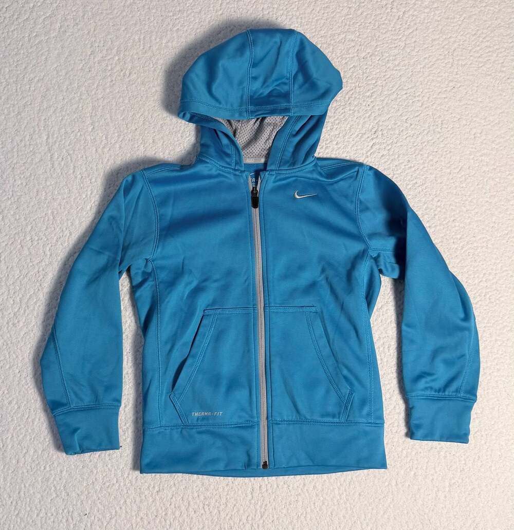 Nike Therma-FIT Blue Full-Zip Athletic Performance Hoodie Youth Size